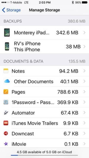 ios10.2.1 manage storage