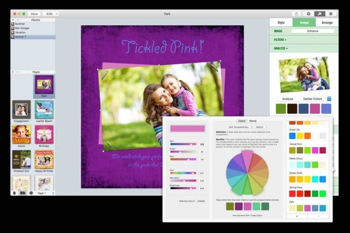 iscrapbook 7 ui with color wheel