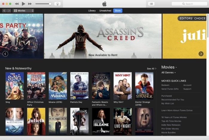 new itunes movies to rent