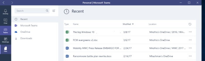 microsoft teams files