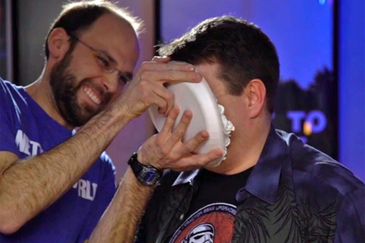 pie in face brandon butler keith shaw Pi Day
