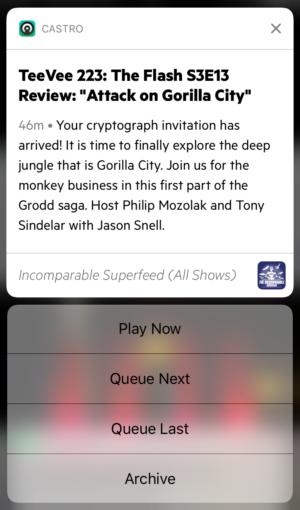 podcastapps castro notifications