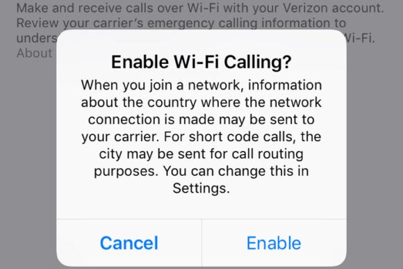 wi fi calling verizon ios 10.3