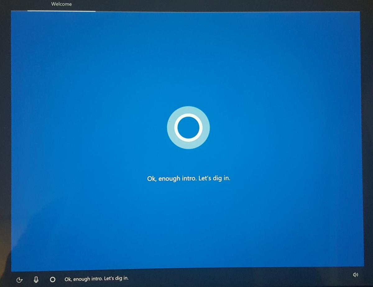 windows 10 Creators Update cortana oobe