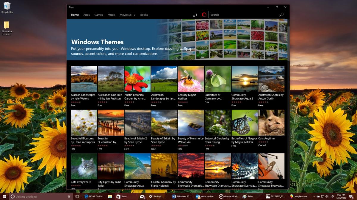 windows 10 themes and store edit