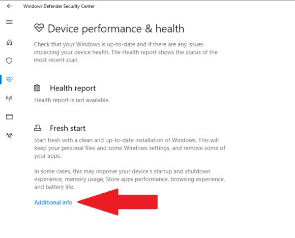 windows defender refresh your pc
