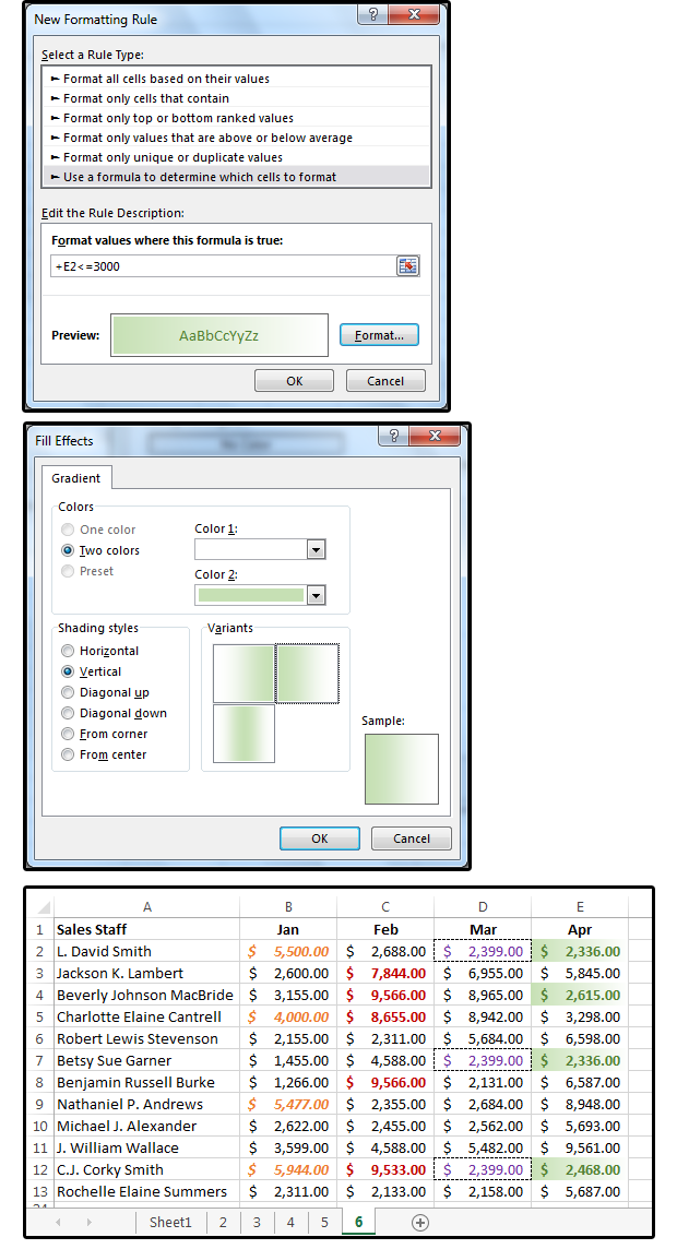 10 use a formula to determine which cells to format