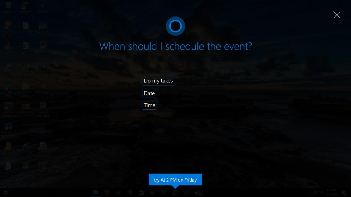 cortana full screen