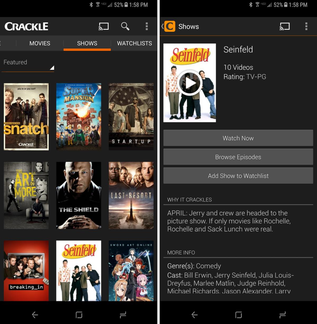 Crackle tv download app