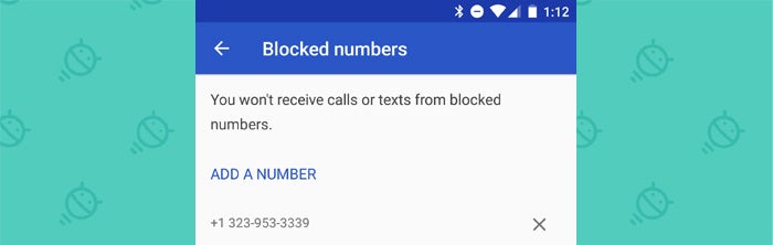 Google Android Phone App: Blocked Numbers