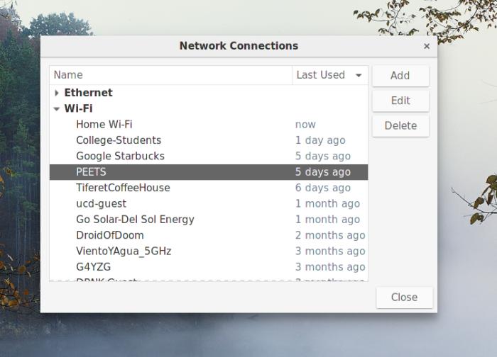 linux wifi network list