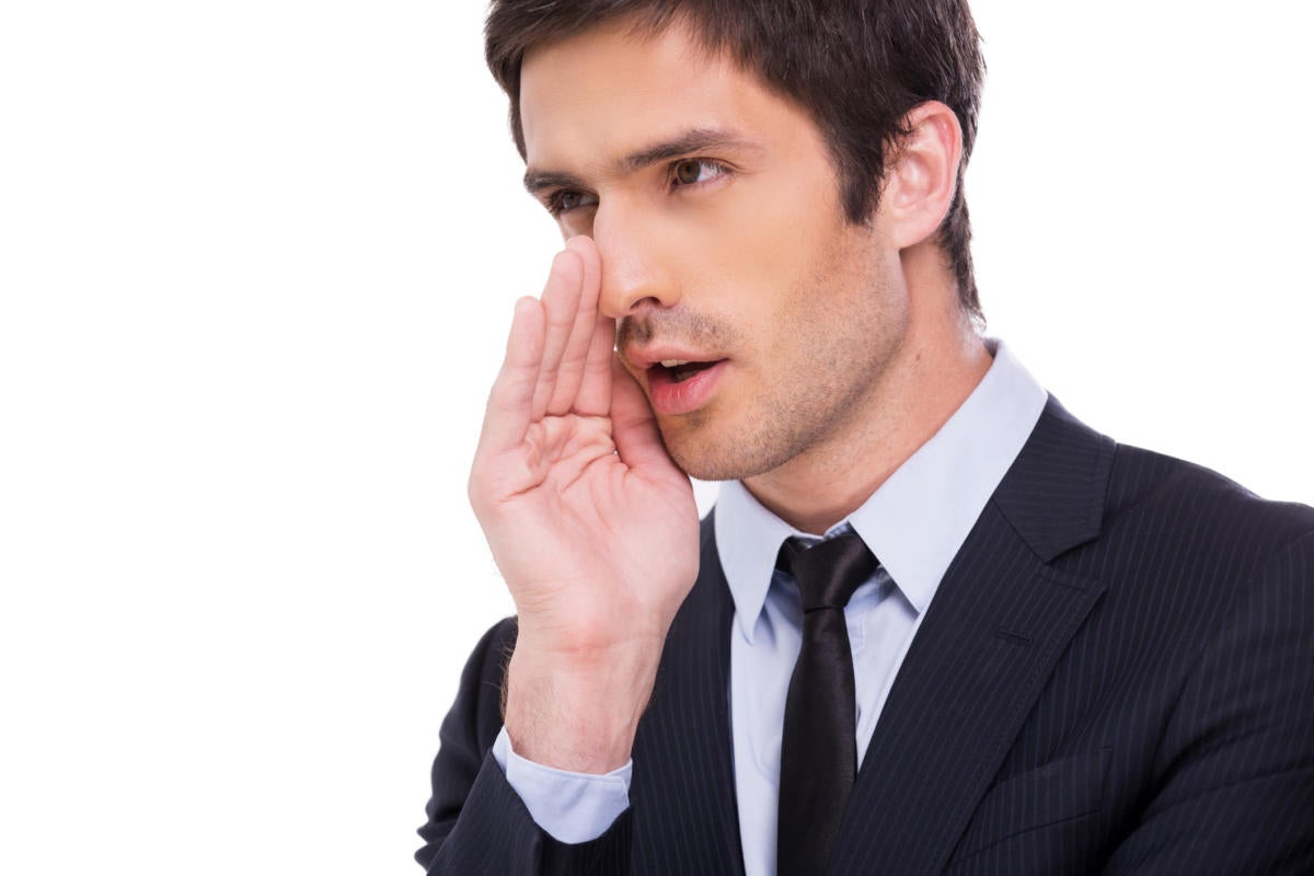 man whispering