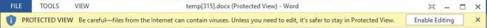 Word for Windows Protected View mode