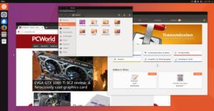 The Unity 8 desktop on Ubuntu 17.04