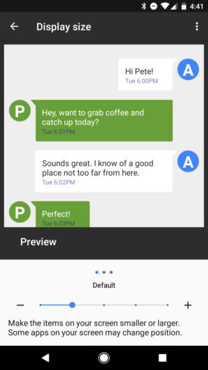 Android Display size can be adjusted