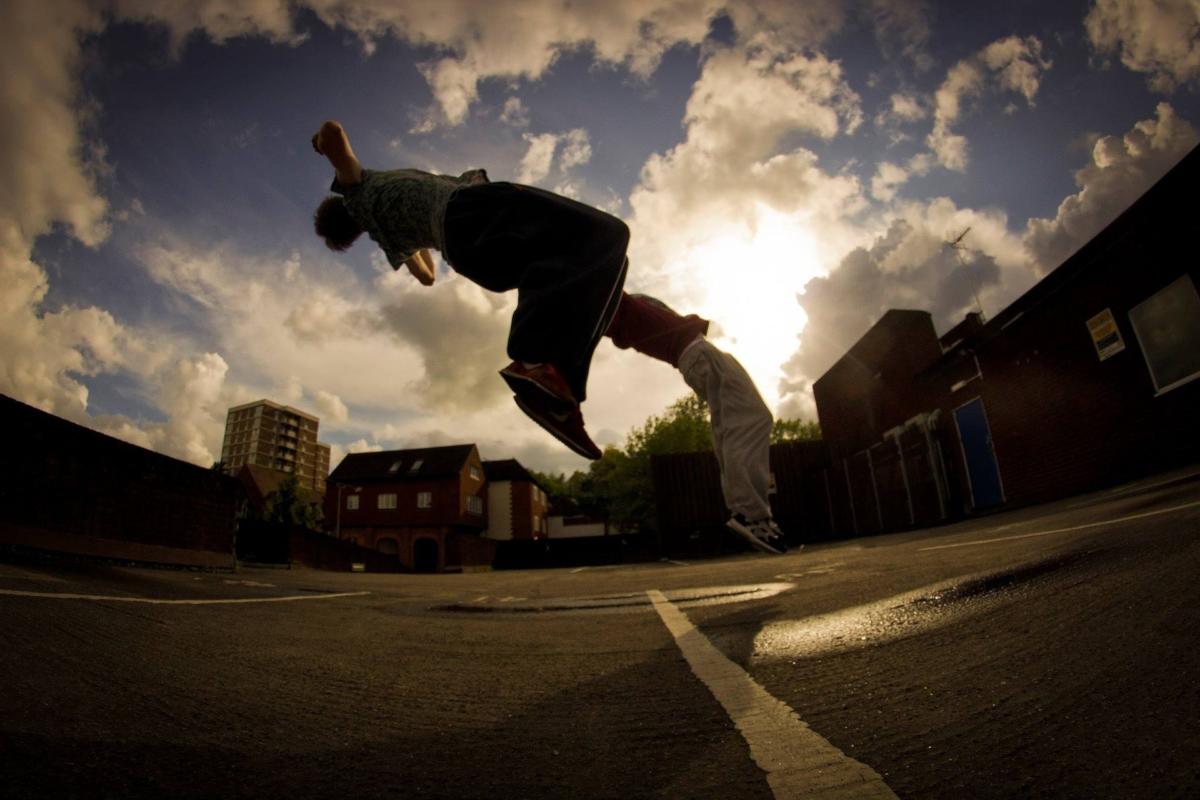 back flip jump cloud