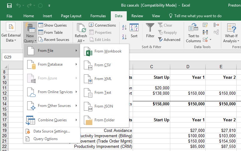 how to get power query in excel 2016