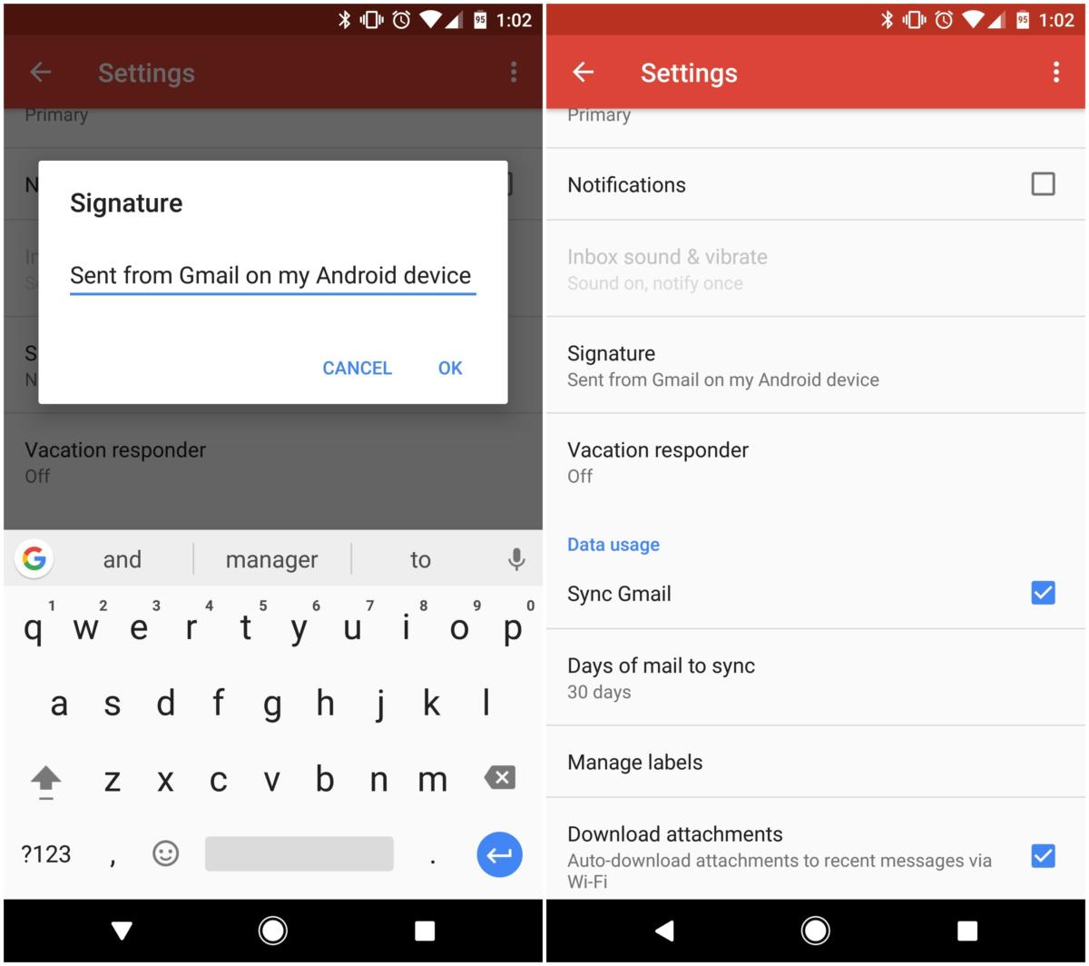 create custom email signature for android mobile