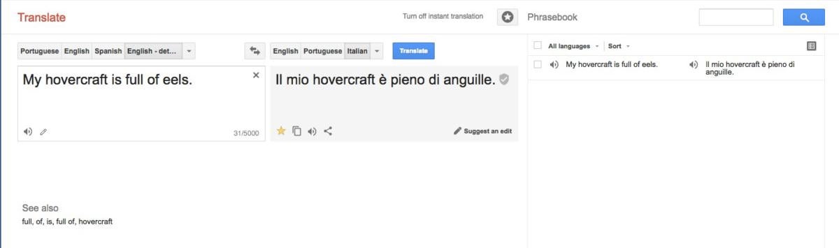 google translate spanish to english