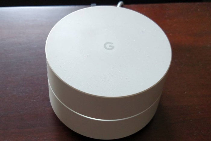 Google Wifi router on table