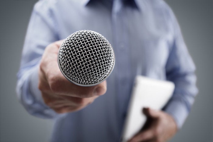 microphone interview voice reporter