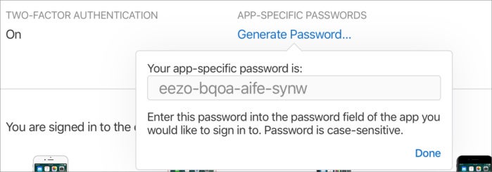 privatei apple app specific password