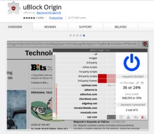 screenshot ublock chrome store