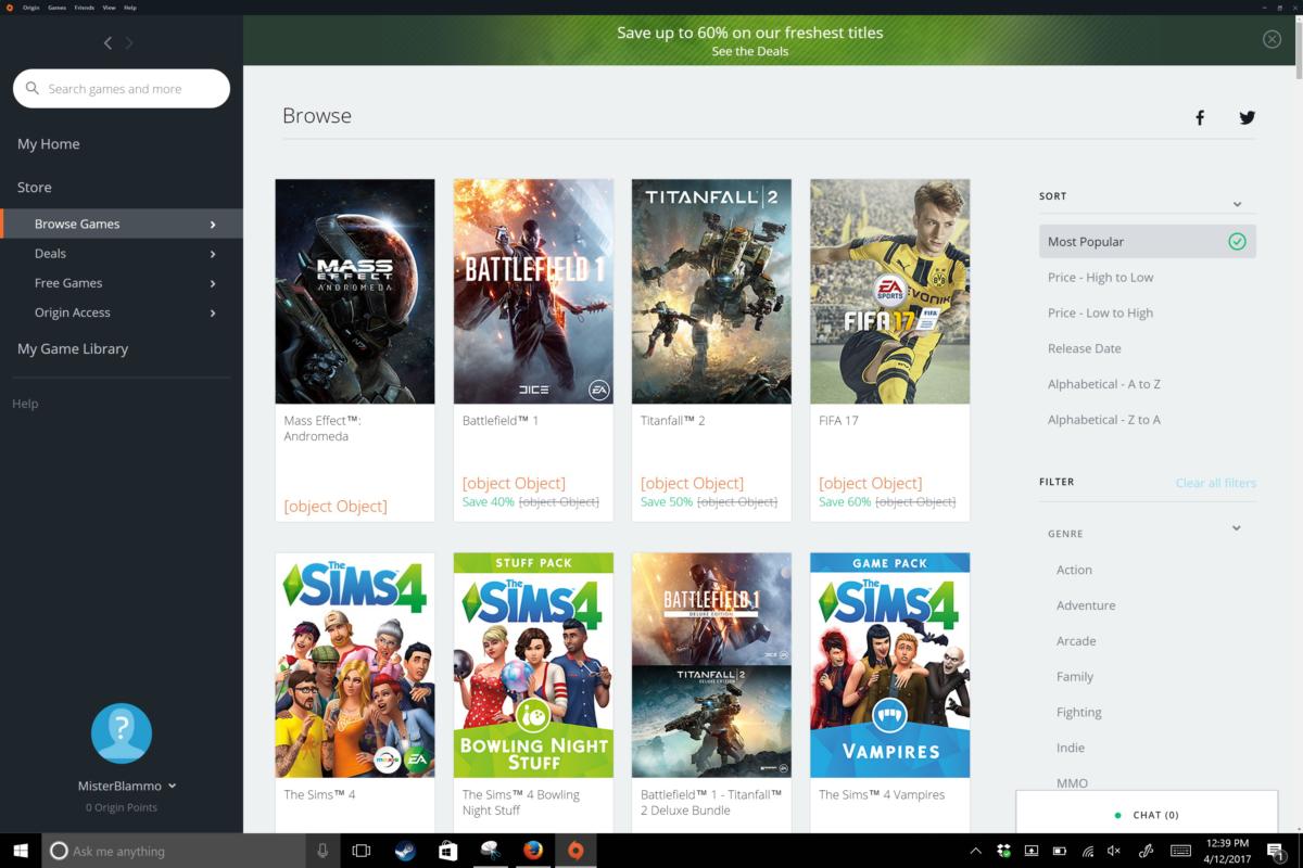 Download and play your games in Origin for Mac