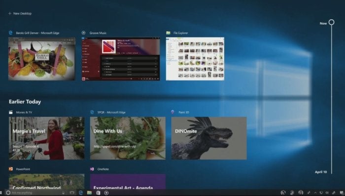 windows 10 timeline