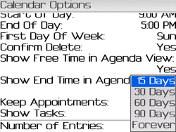 RIM   BlackBerry Calendar Options Screen Shot