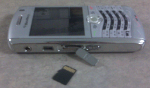 BlackBerry Pearl 8130 with microSC card