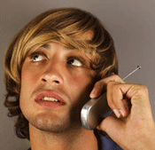guy on cell phone listening to message