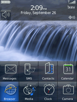 RIM BlackBerry Storm Home Screen