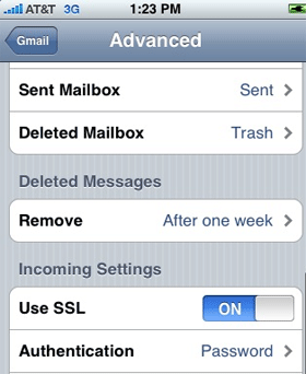 iPhone Advanced Mail Settings