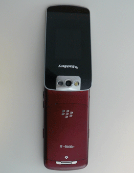 Rear shot of RIM BlackBerry Pearl 8220 (open)