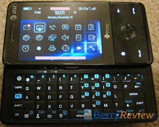 image of Windows Mobile-powered HTC Fuze running BlackBerry OS