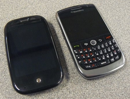 Palm Pre Side by Side with BlackBerry Curve 8900