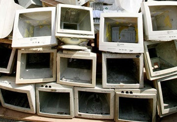 image of PC monitors in landfill