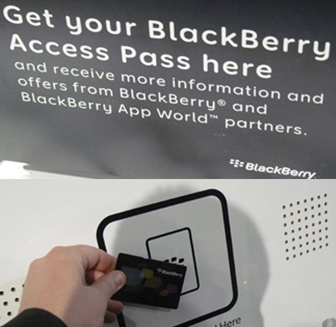 Visitors to RIM's BlackBerry booth at CES can choose to tie their CES badges and   associated contact information to a