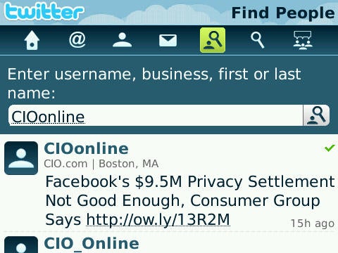 RIM's Twitter for BlackBerry App