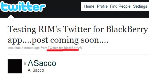 RIM's Twitter for BlackBerry App