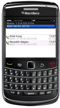 BlackBerry Devices with Mobile Voice System (MVS) 5 Screen Shot