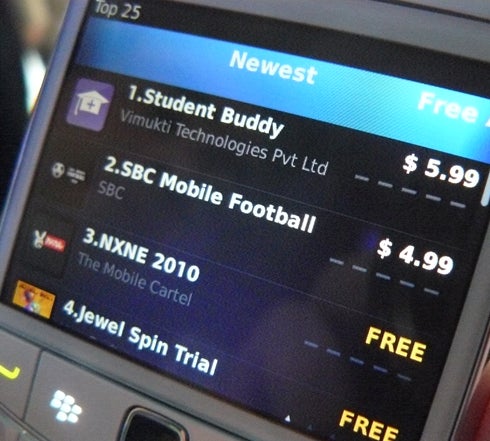 BlackBerry App World. 2.0 Newest Apps Screen