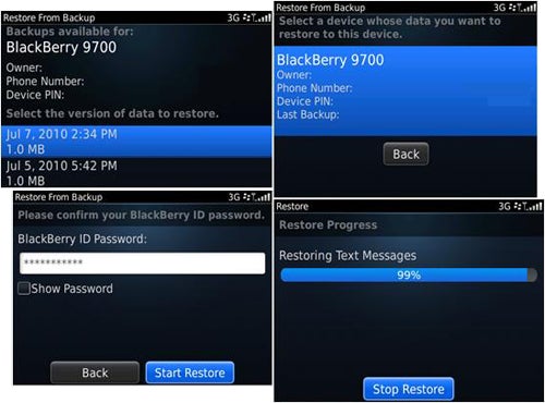 BlackBerry Protect On-Device Restore Process