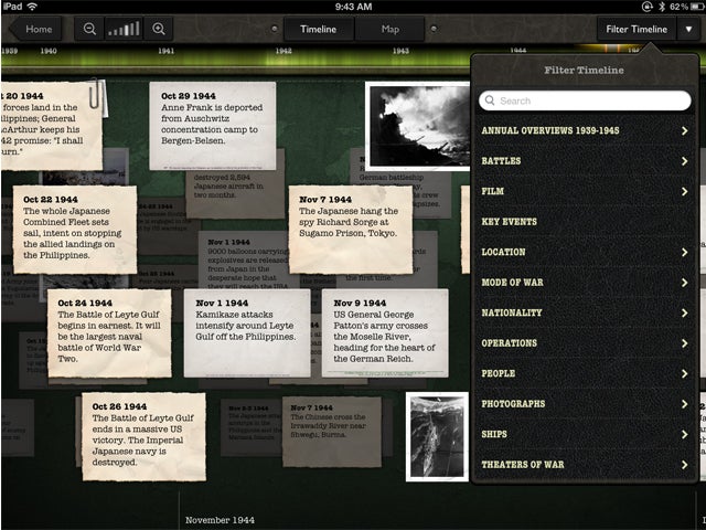 Timeline World War II iPad app