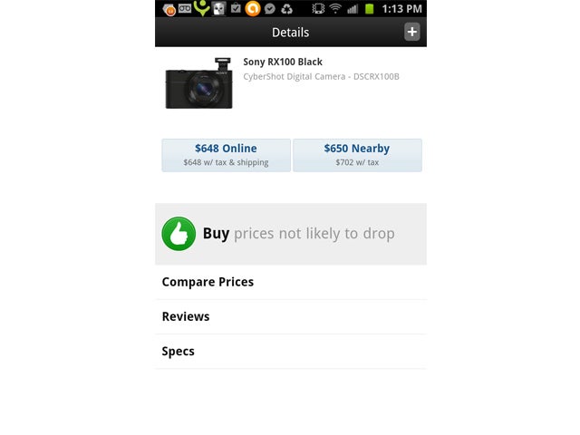 Decide.com Android app screen shot