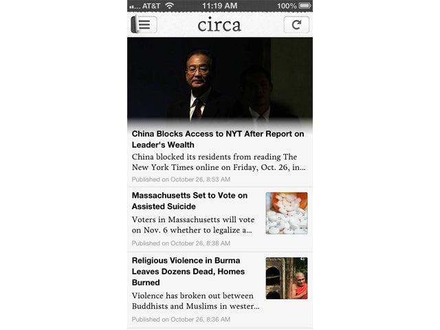 Circa News screen shot