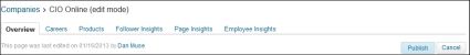 LinkedIn Company Page Publish Button