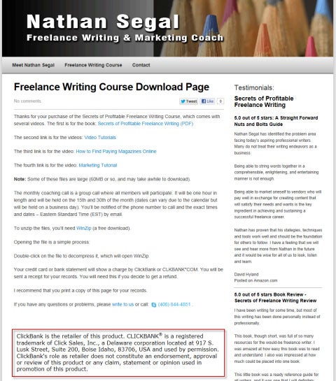 Thank You Page Example