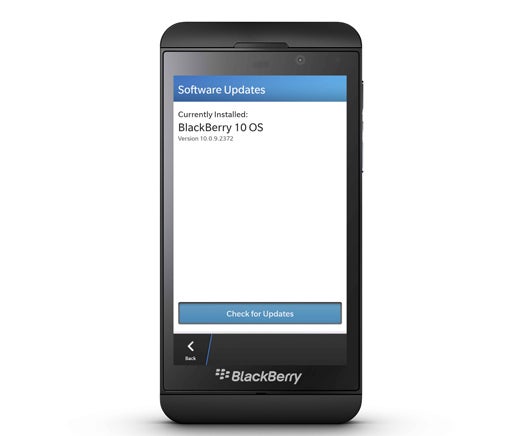 BlackBerry Z10 BlackBerry 10 software update